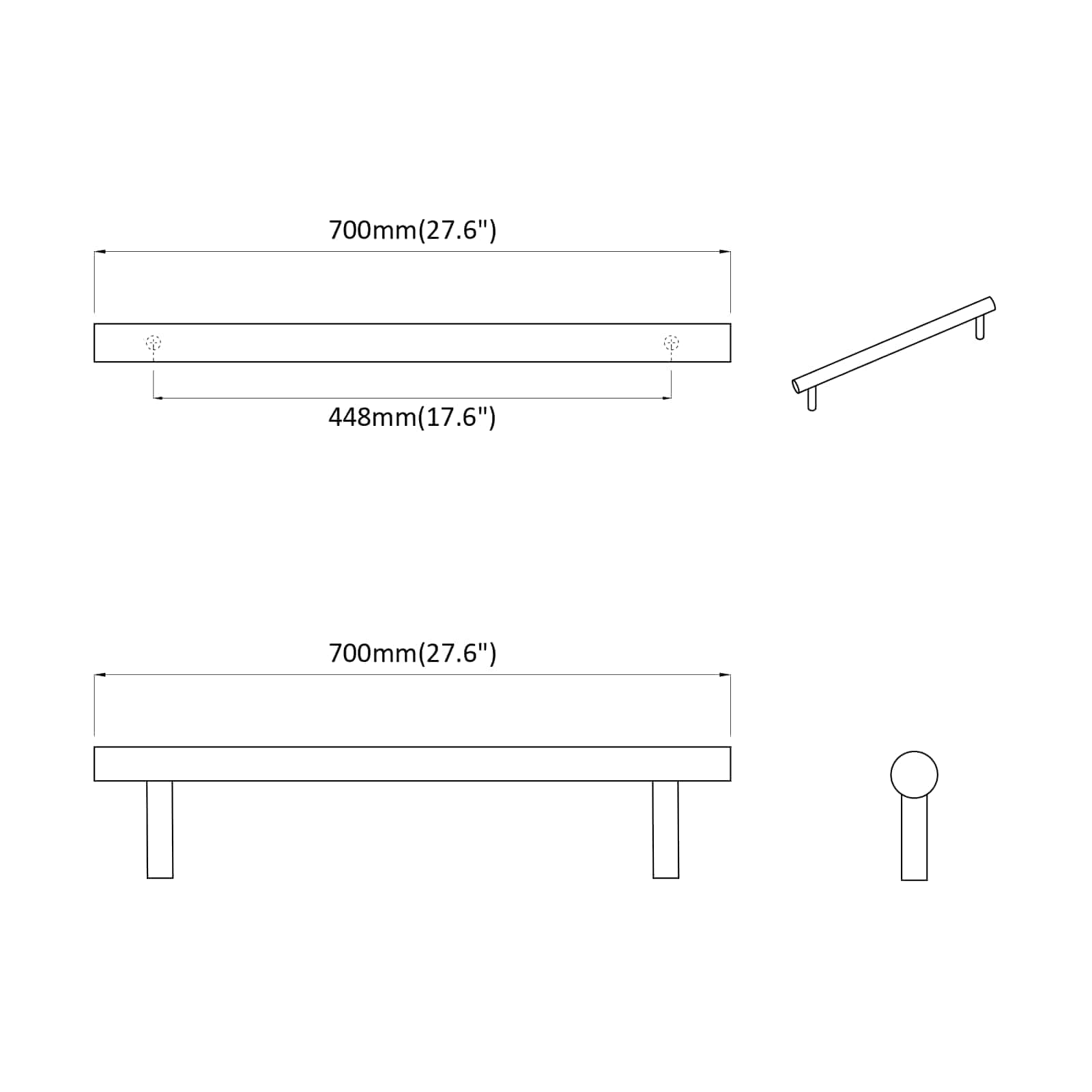 Madlo Na Skříň 12 Pcs Stříbrná 700 Mm Nerezová Ocel
