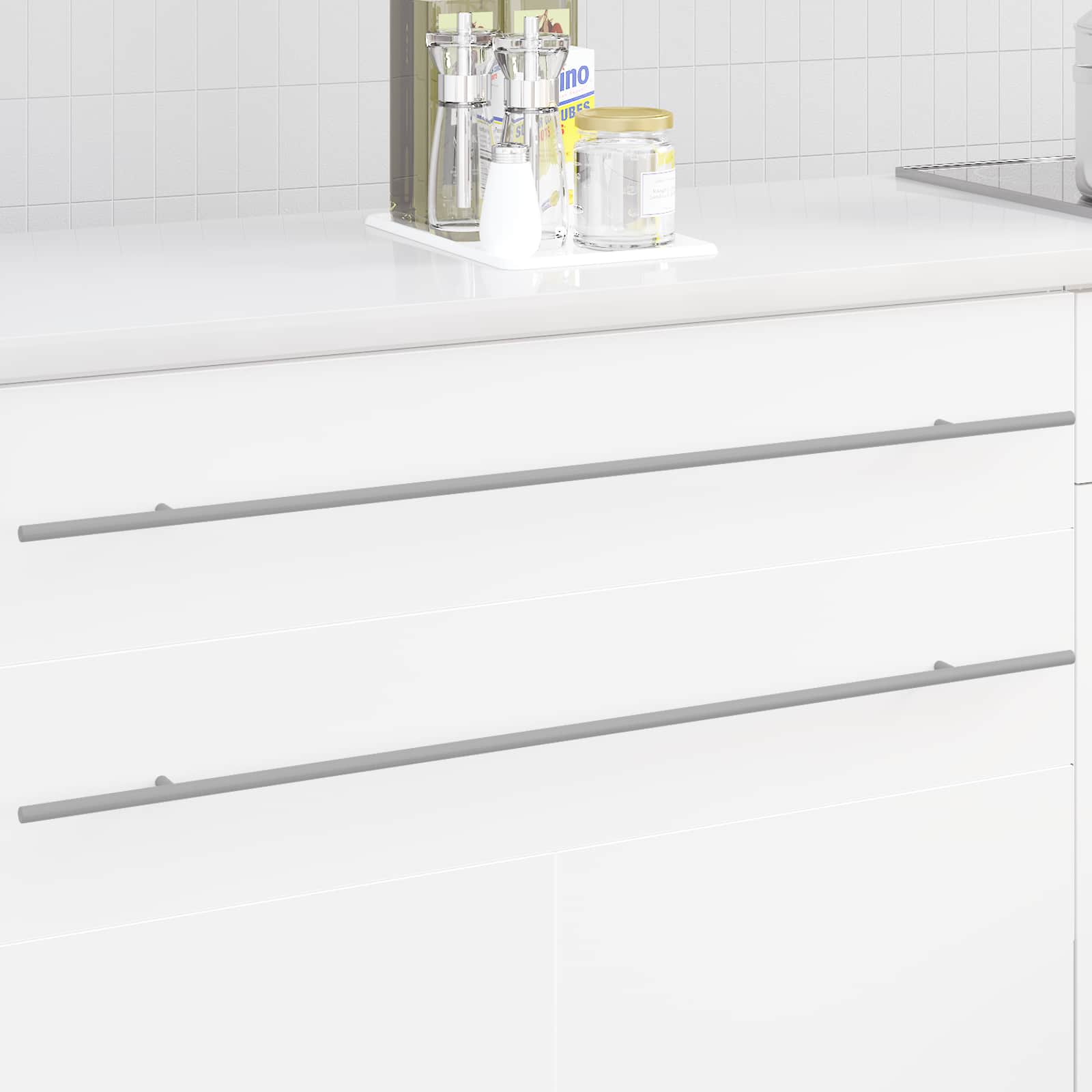 Madlo Na Skříň 12 Pcs Stříbrná 900 Mm Nerezová Ocel