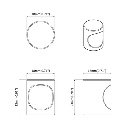 Úchytka Do Skříňky 12 Pcs Černá 18 X 23 Mm Železo