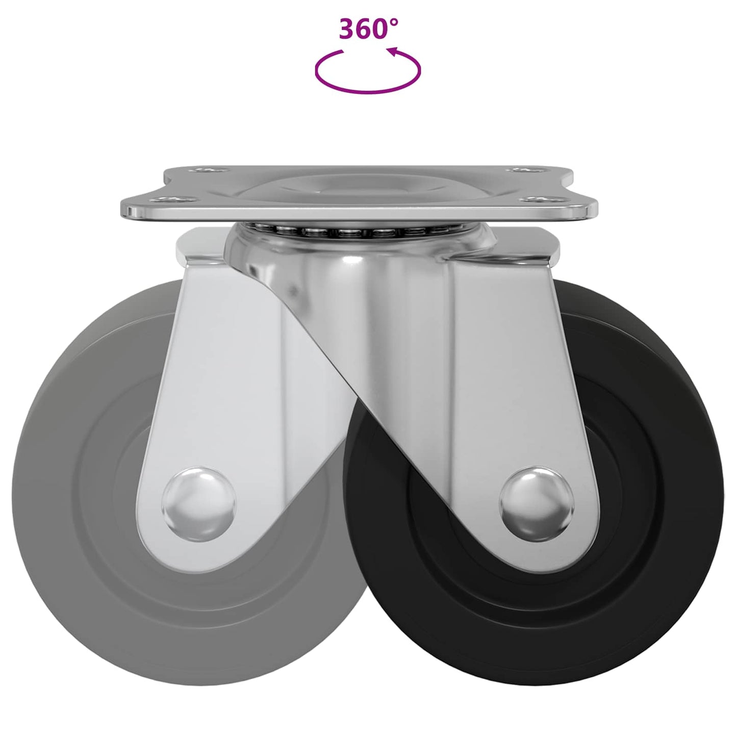 Otáčecí Kolečko 12 Pcs Stříbrná 60 X 60 X 50 Mm Železo A Nylon