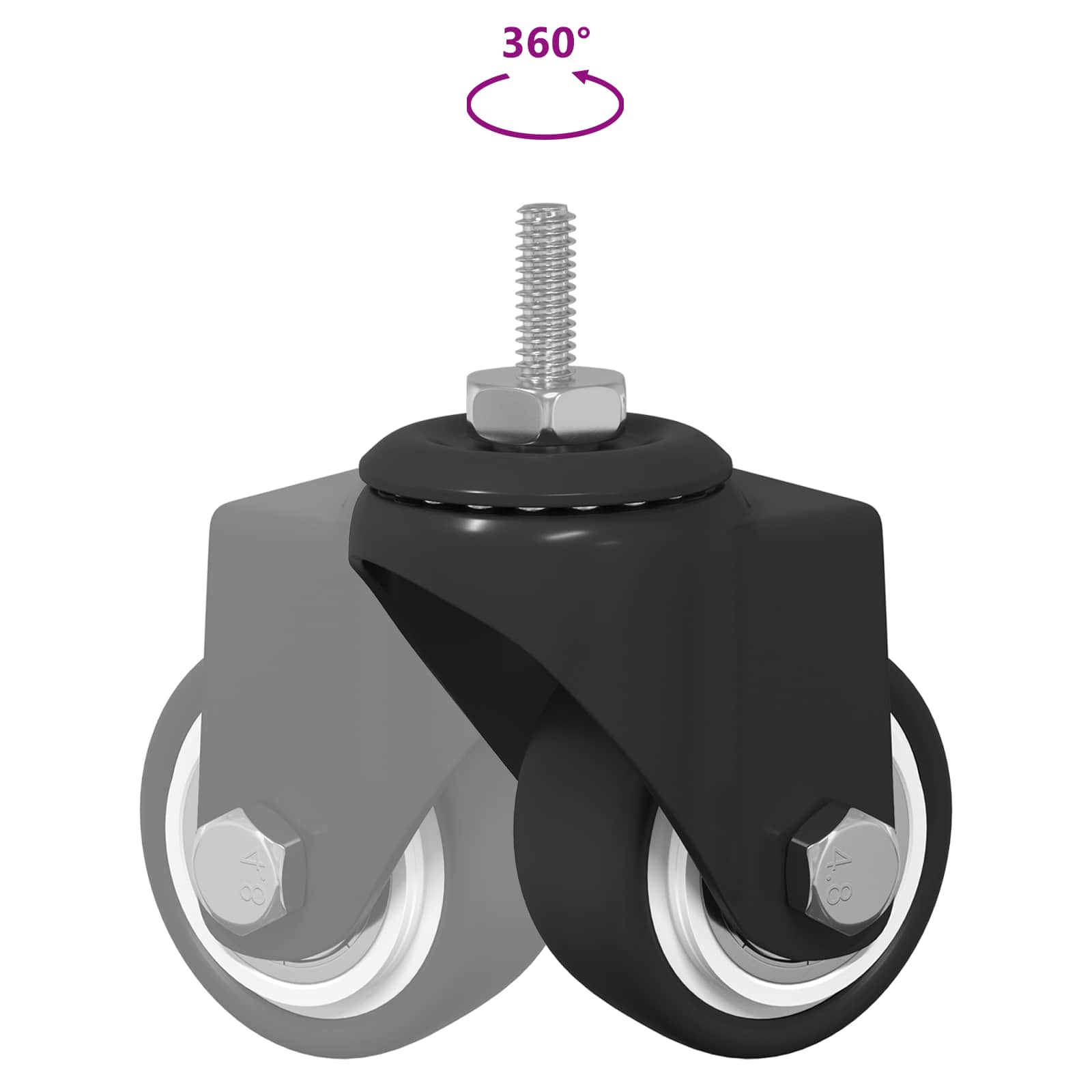 Otáčecí Kolečko 2 Pcs Černá 40,4 X 40,4 X 19,7 Mm
