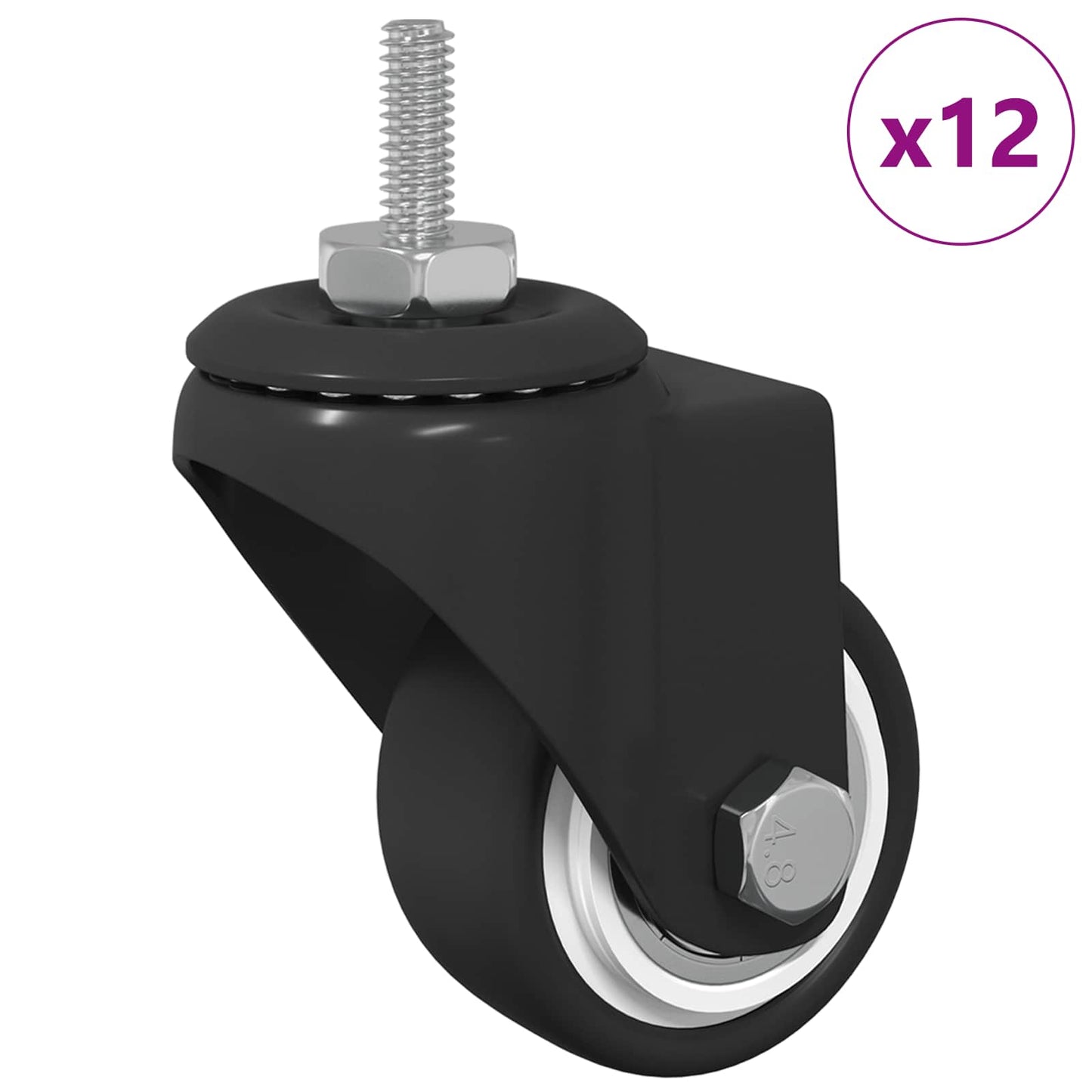 Otáčecí Kolečko 12 Pcs Černá 40,4 X 40,4 X 19,7 Mm