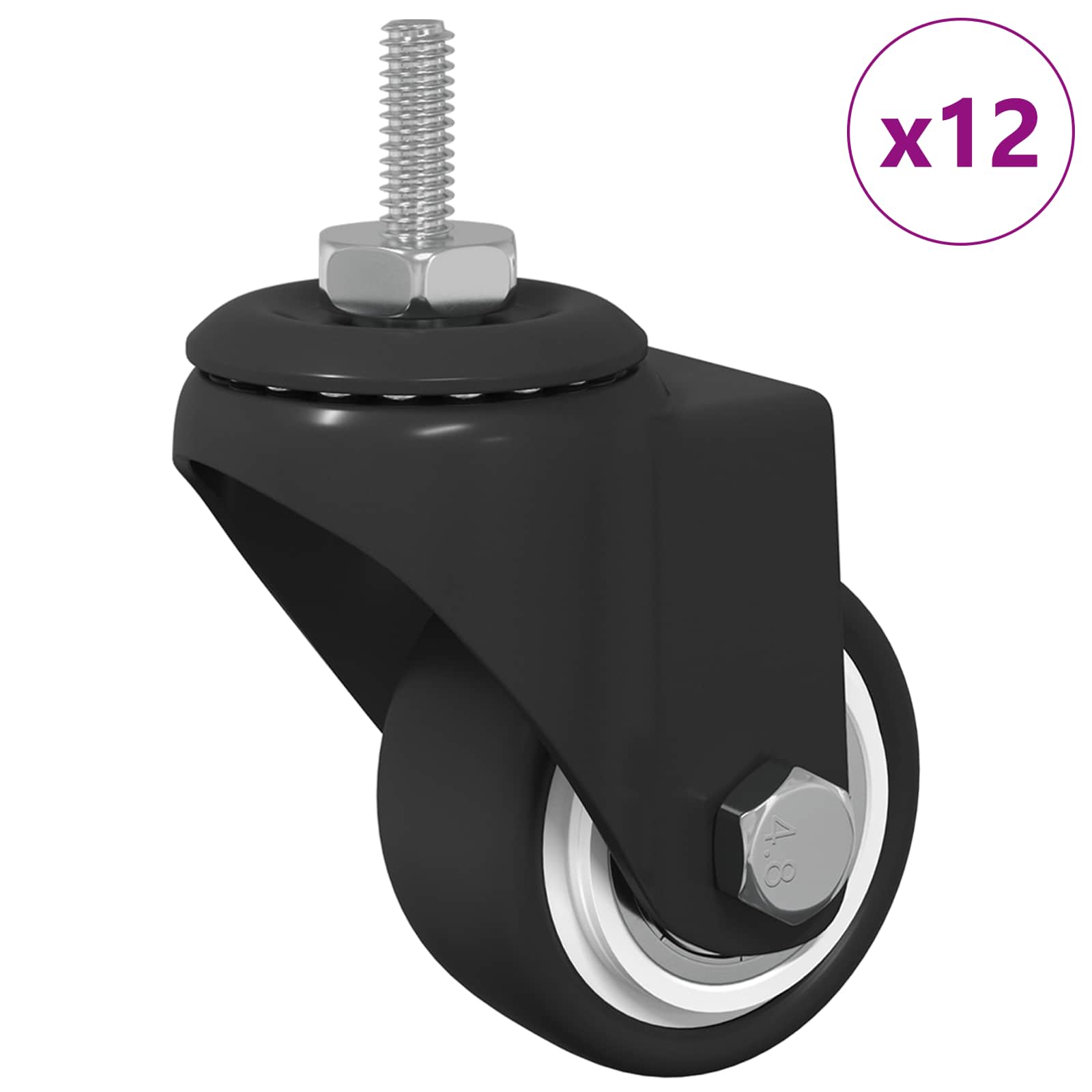 Otáčecí Kolečko 12 Pcs Černá 40,4 X 40,4 X 19,7 Mm