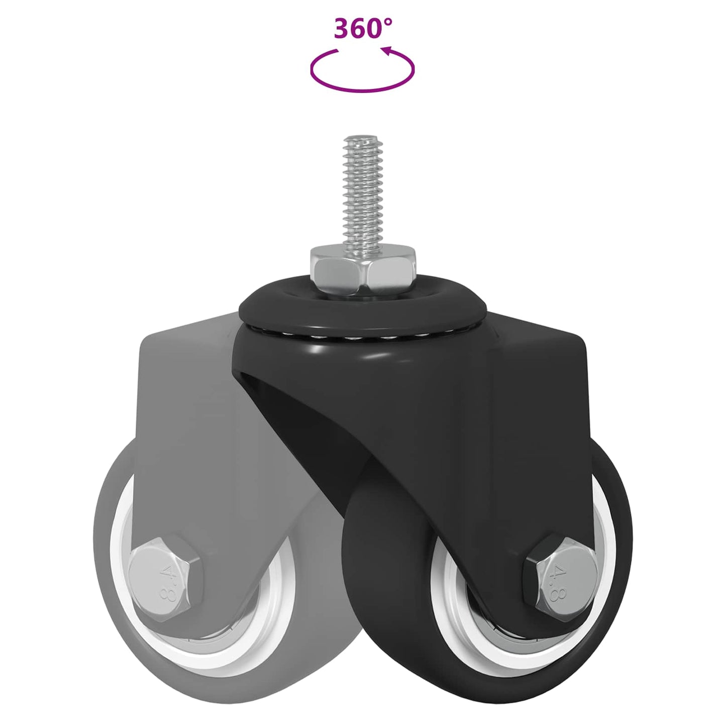 Otáčecí Kolečko 12 Pcs Černá 40,4 X 40,4 X 19,7 Mm