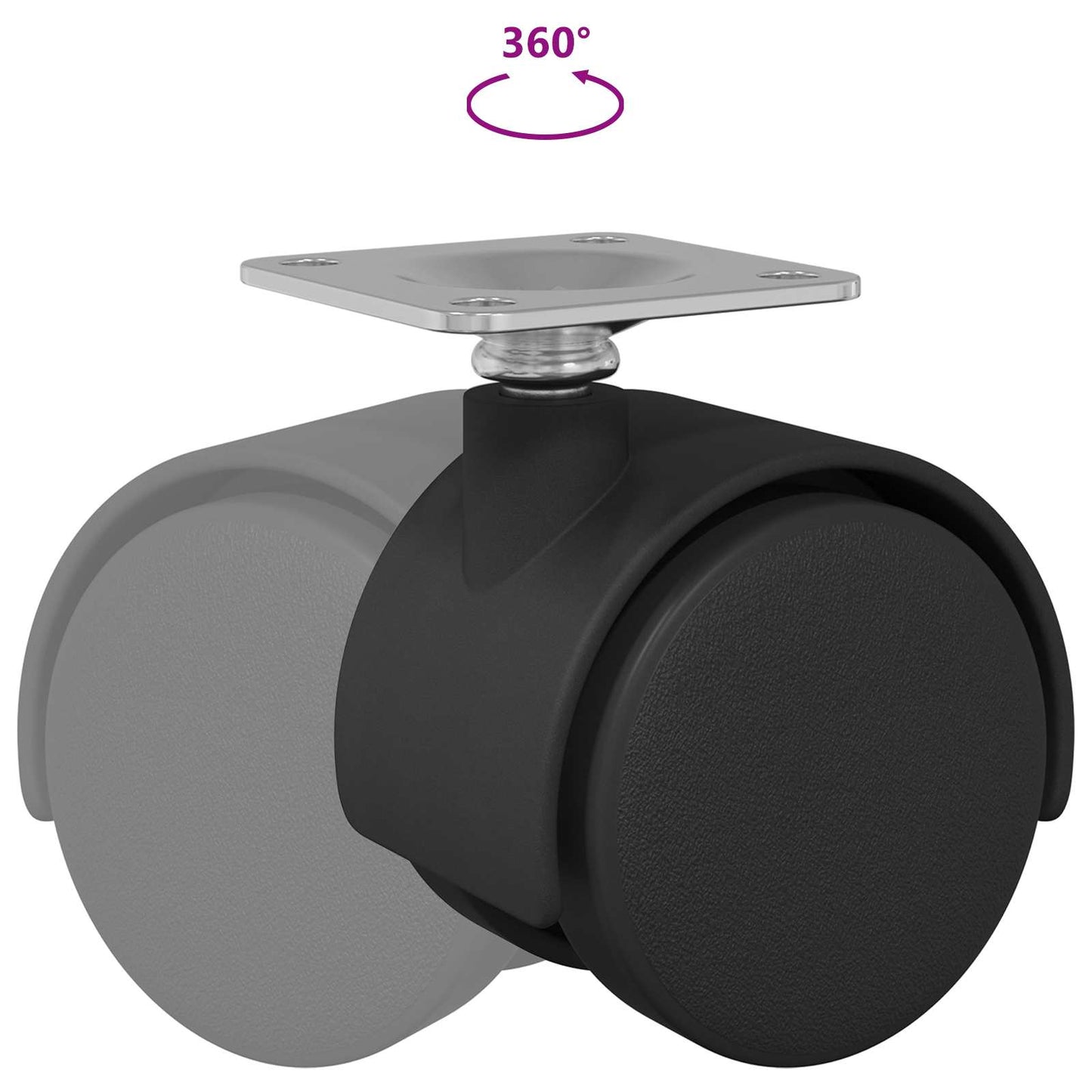 Otáčecí Kolečko 12 Pcs Černá 39,5 X 39,5 X 37,8 Mm Železo A Pp