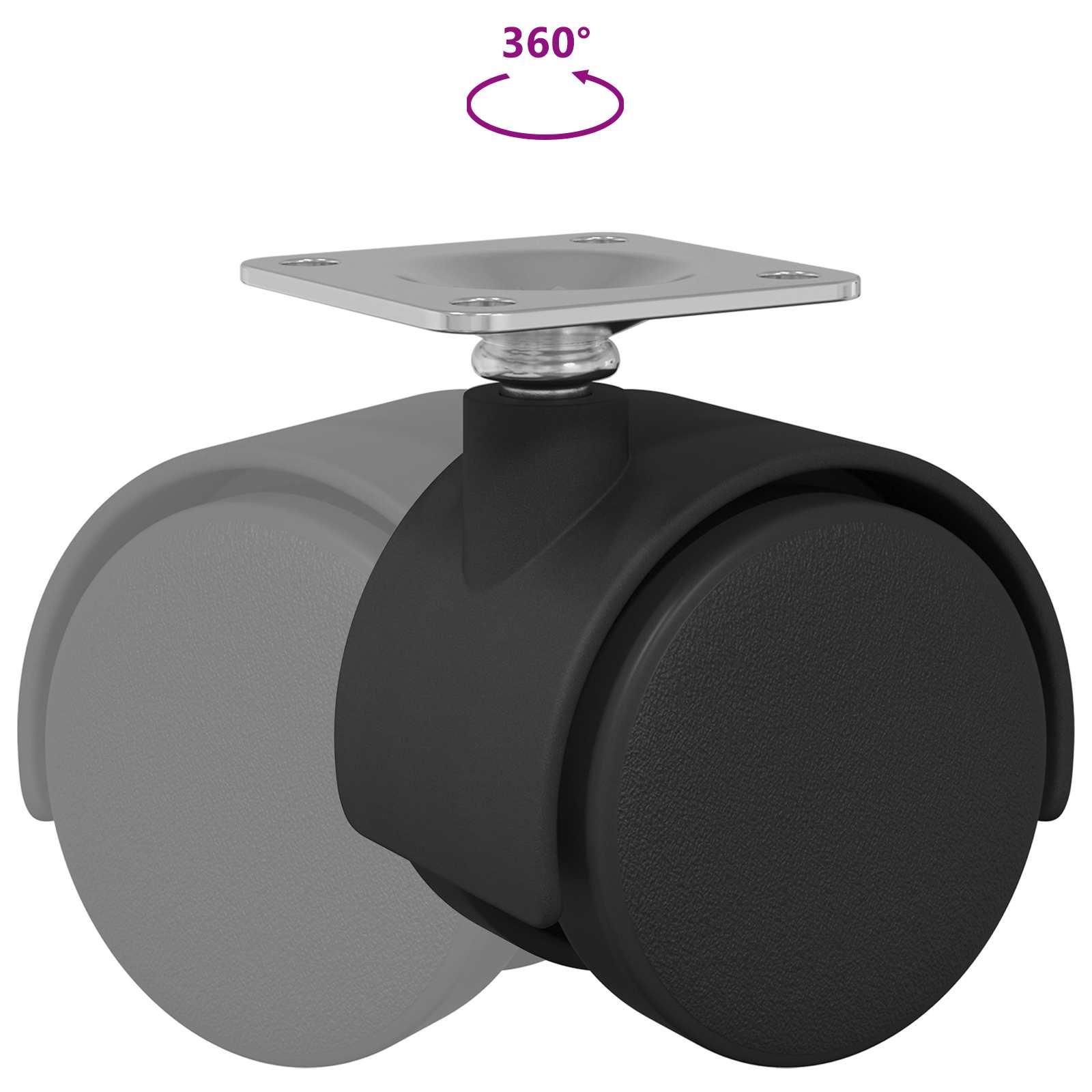 Otáčecí Kolečko 12 Pcs Černá 39,5 X 39,5 X 37,8 Mm Železo A Pp