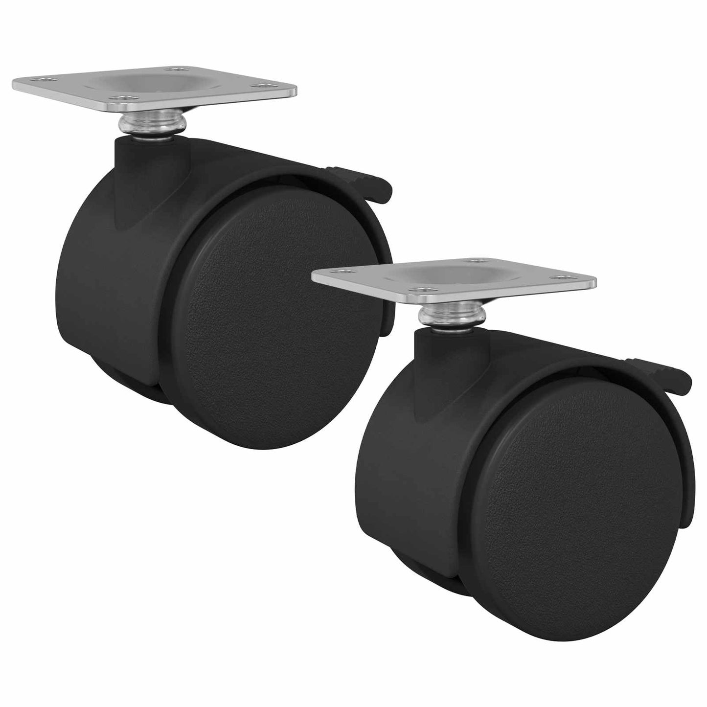 Kolečko 2 Pcs Černá 39,5 X 39,5 X 37,8 Mm Železo A Polypropylen