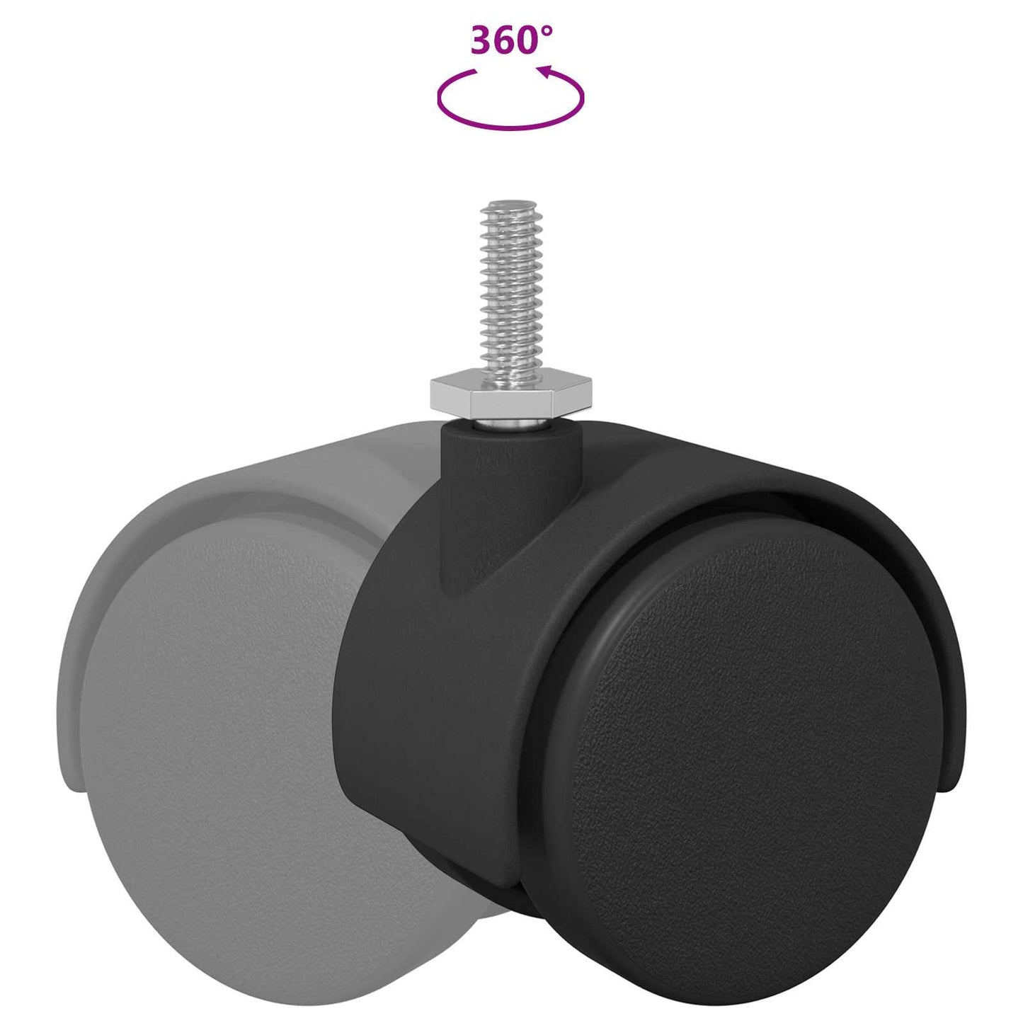 Kolečka 2 Pcs Černá 40,1 X 37,8 Mm Pp A Železo