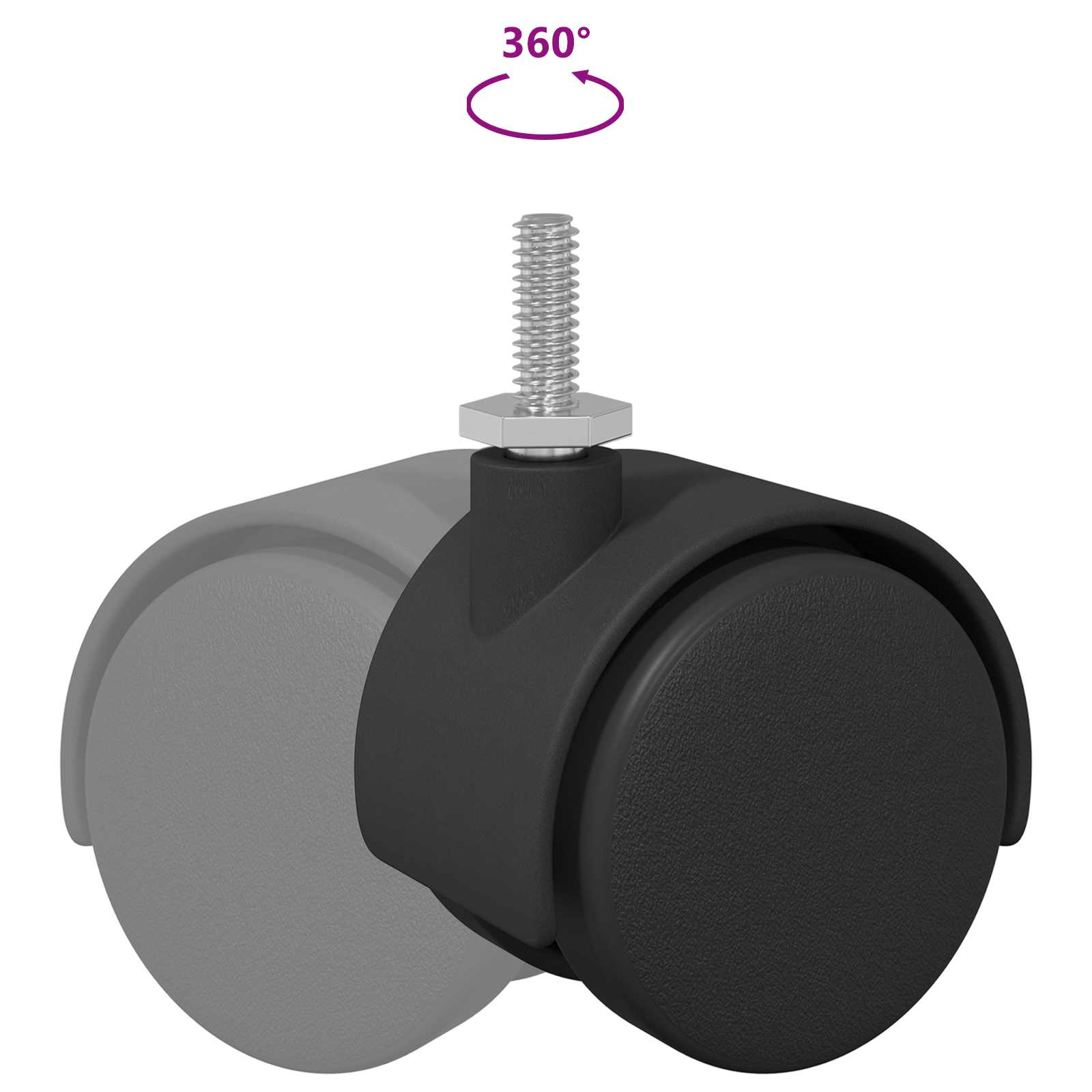 Kolečka 2 Pcs Černá 40,1 X 37,8 Mm Pp A Železo
