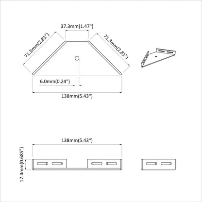 Rohová Konzole 12 Pcs Černá 138,5 X 50,5 X 16 Mm Železo