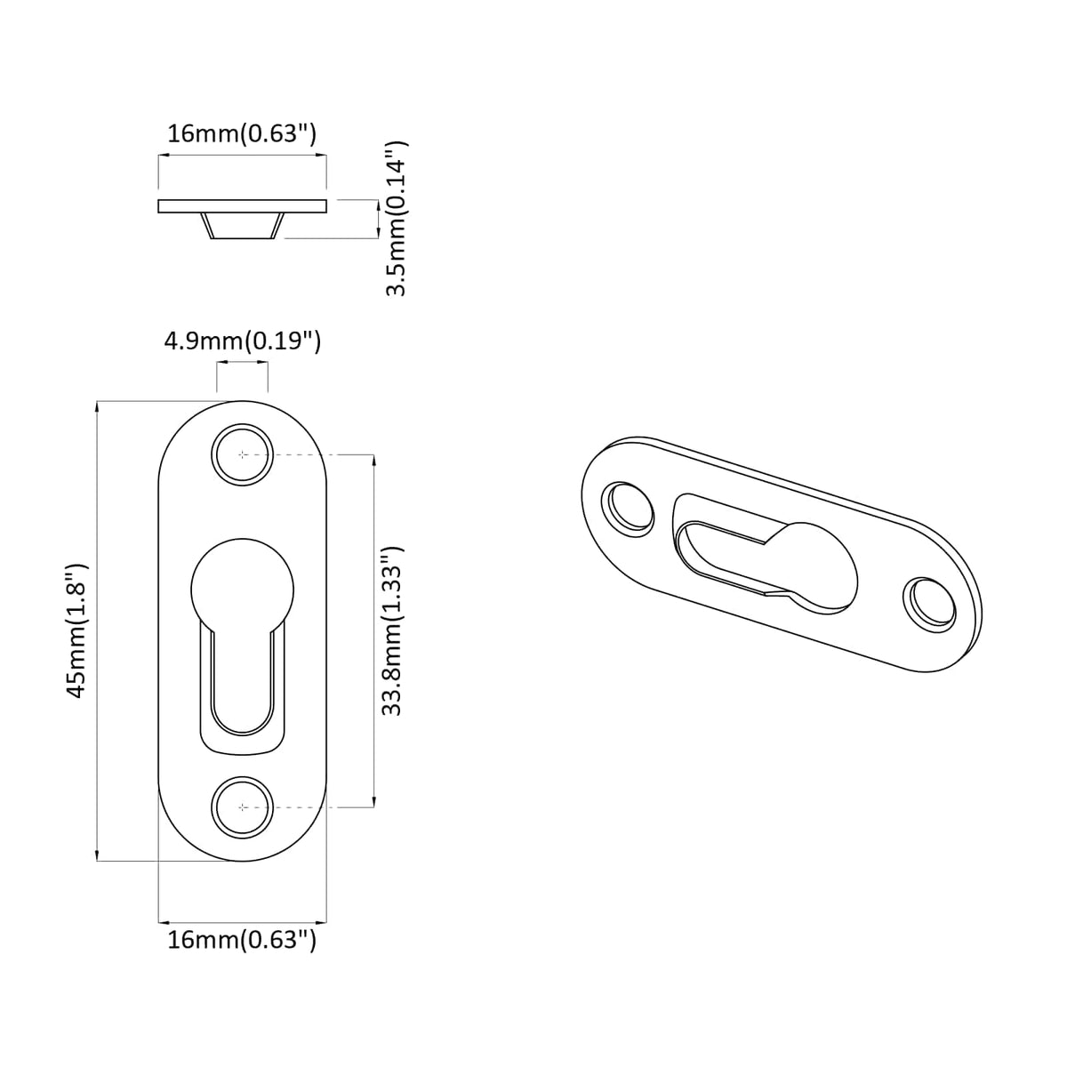 Klíčový Závěs 12 Pcs Stříbrná 45 X 16 X 3.5 Mm Železo