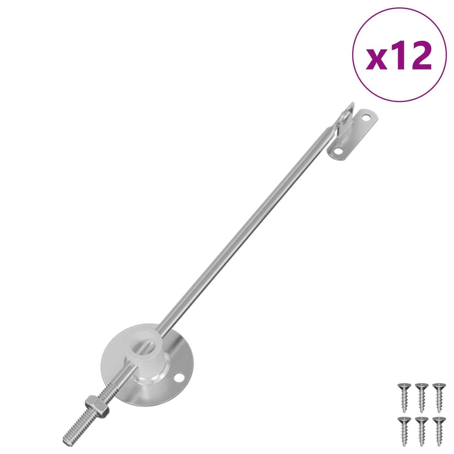 Klapa Pro Podporu Víka 12 Pcs Stříbrná 194 X 36 X 18 Mm Železo