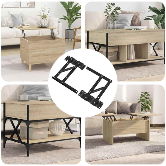 Mechanismus Zvedání Postele 2 Pcs Černá 340 X 95 X 40 Mm Železo