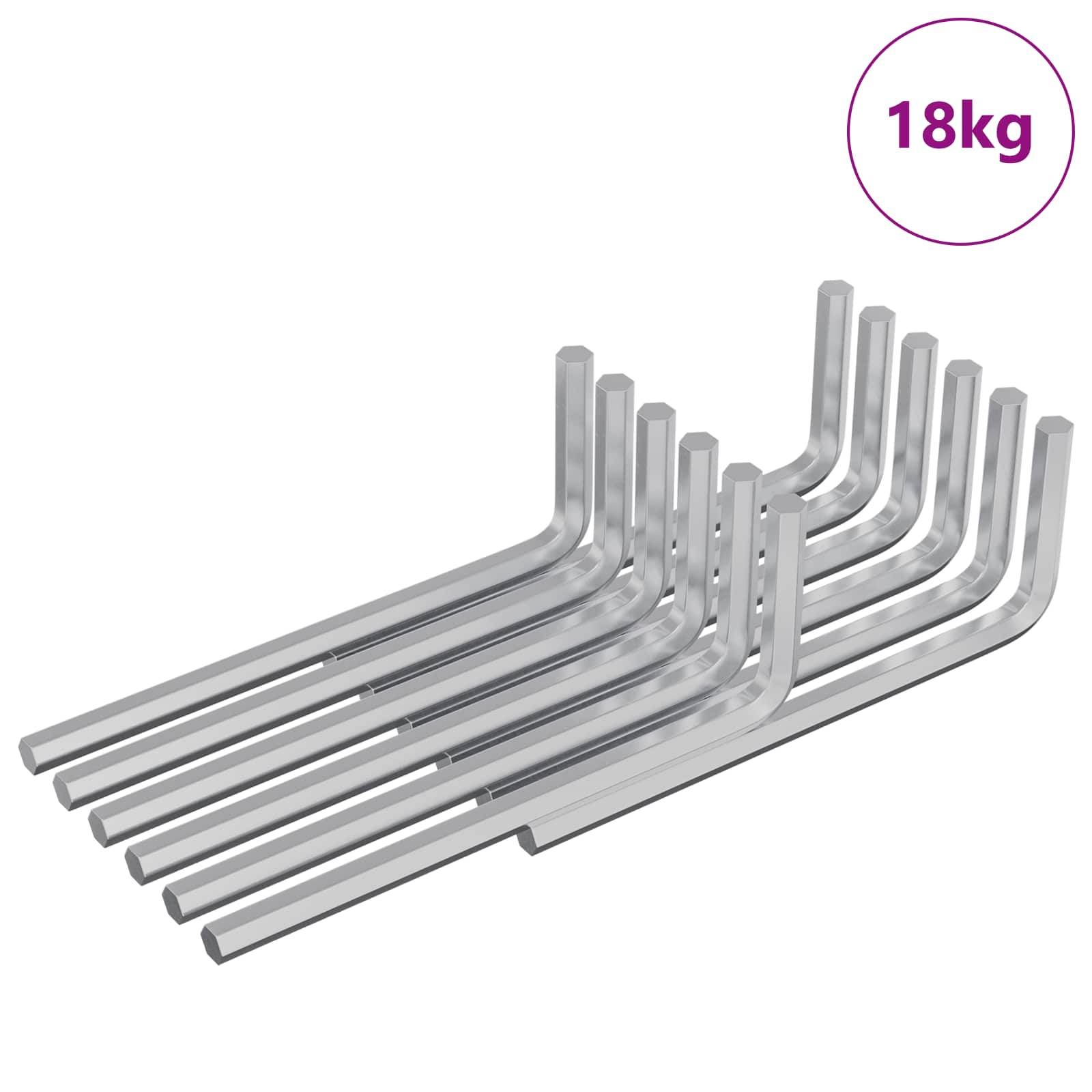 Šestihranný Klíč 4675 Pcs Stříbrná 20 X 52 Mm Ocel