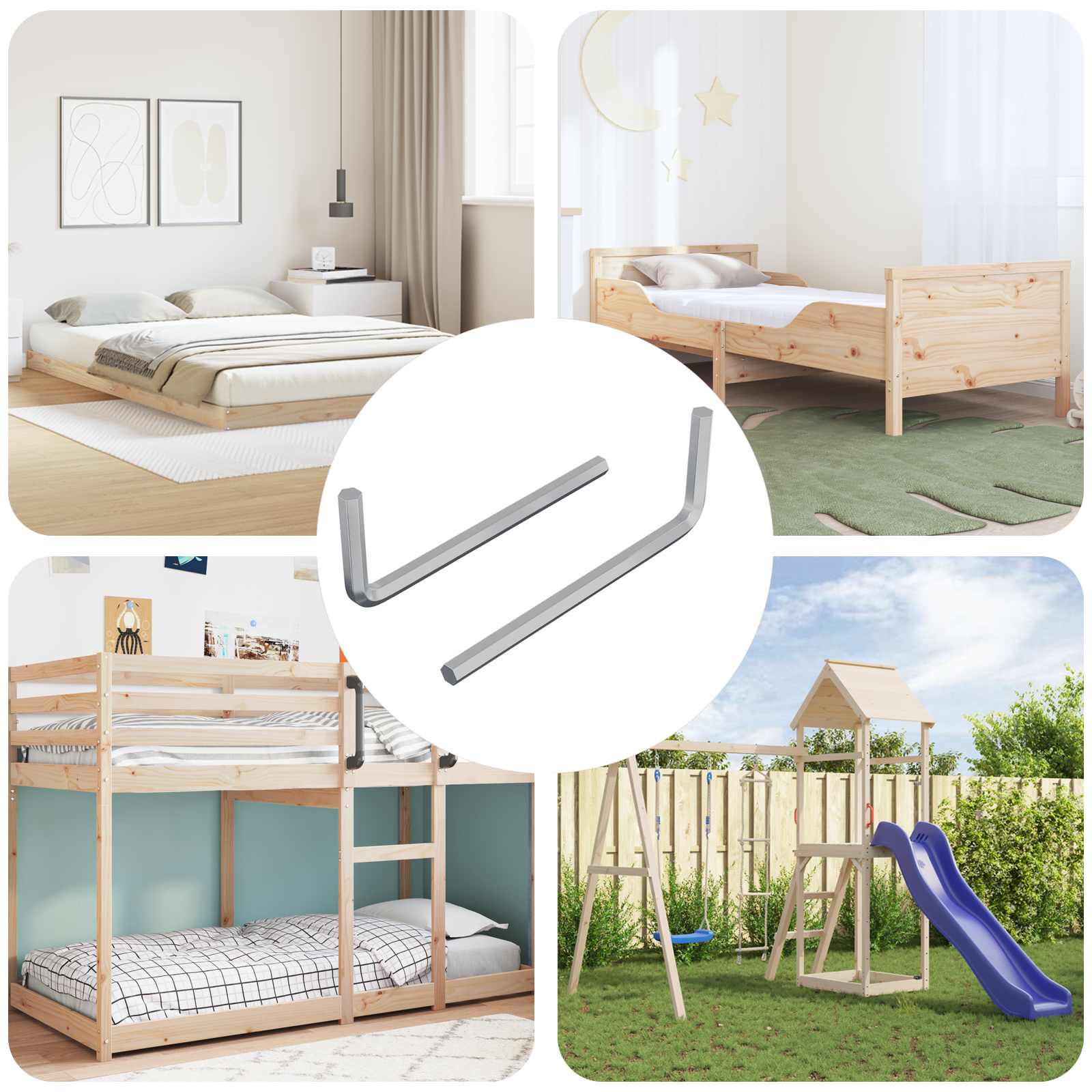 Šestihranný Klíč 2 Pcs Stříbrná 22 X 66 Mm Ocel
