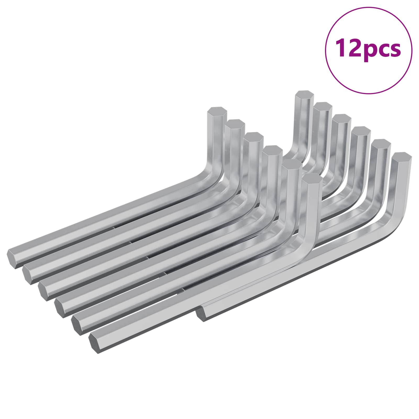 Šestihranný Klíč 12 Pcs Stříbrná 32 X 86 Mm Ocel