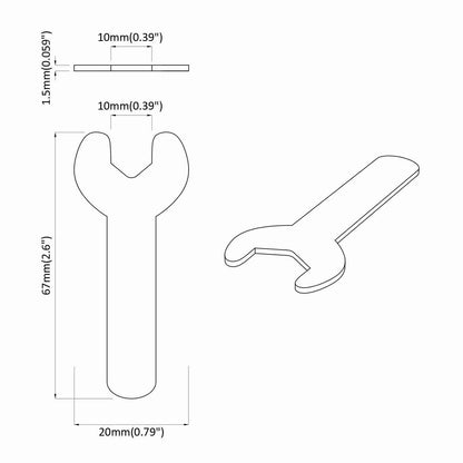Klíč 2027 Pcs Stříbrná 10 Mm Železo