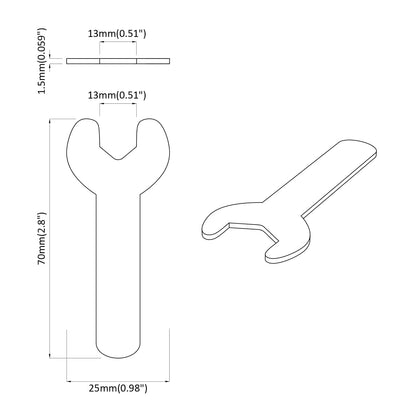Klíč 1593 Pcs Stříbrná 13 Mm Železo