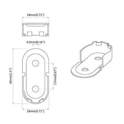 Konzole Na Šatní Tyč 12 Pcs Bílý Zinek 40 X 18 X 10 Mm Železo