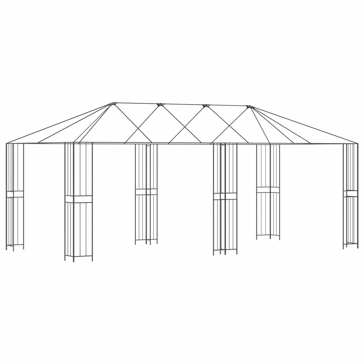 Rám Altánu Bez Látky Altánu 6 X 3 M Černá Ocel