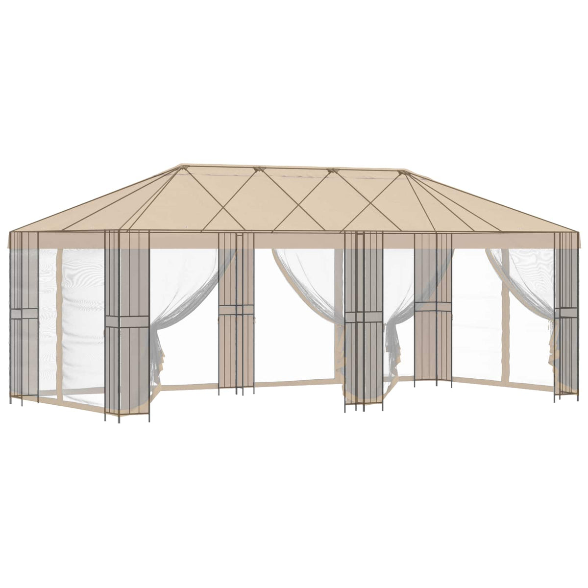 Rám Altánu Bez Látky Altánu 6 X 3 M Černá Ocel