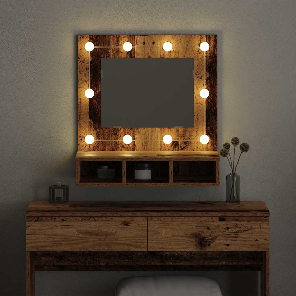 Zrcadlová Skříň Staré Dřevo 60 X 31,5 X 62 Cm Kompozitní Dřevo