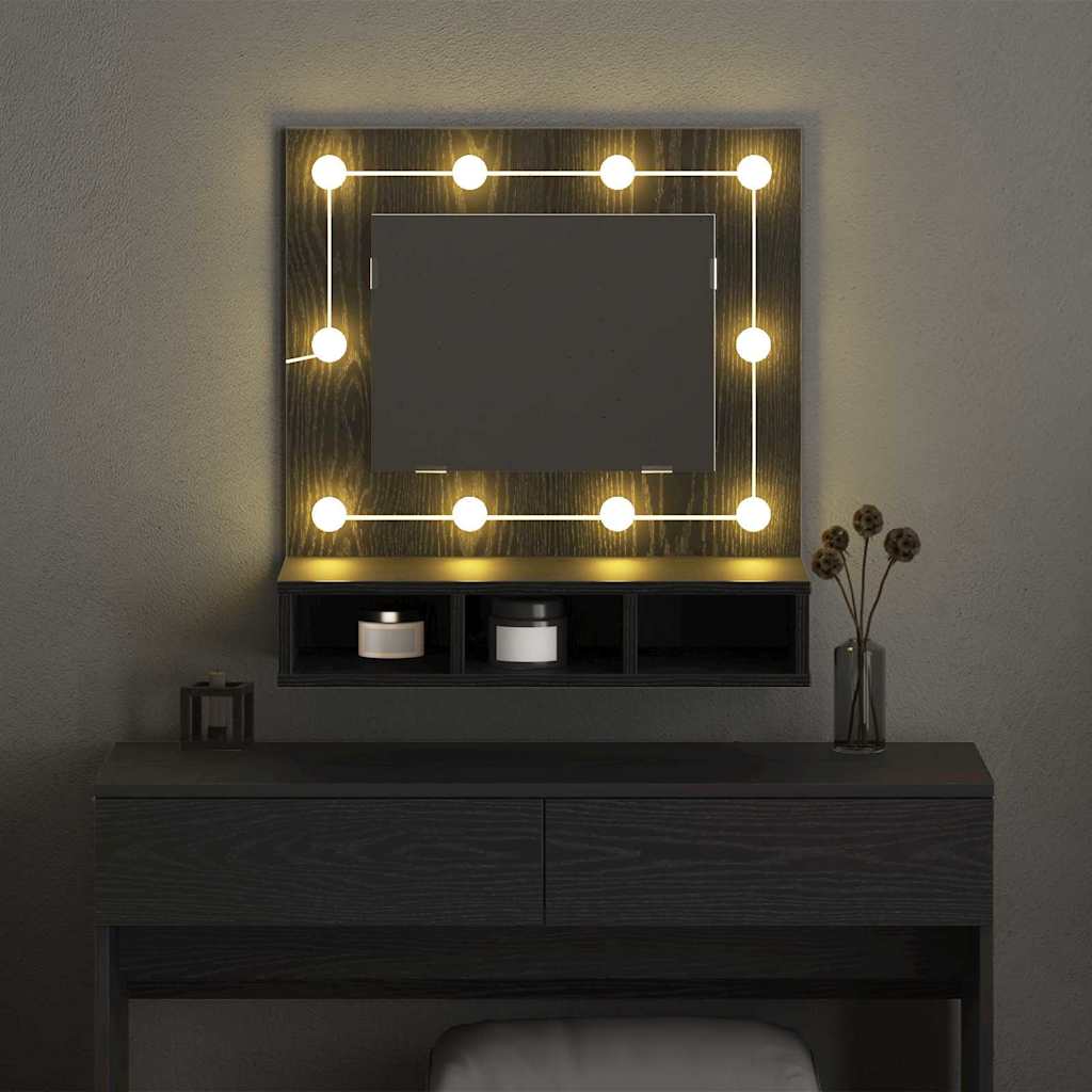 Zrcadlová Skříň Černý Dub 60 X 31,5 X 62 Cm Kompozitní Dřevo
