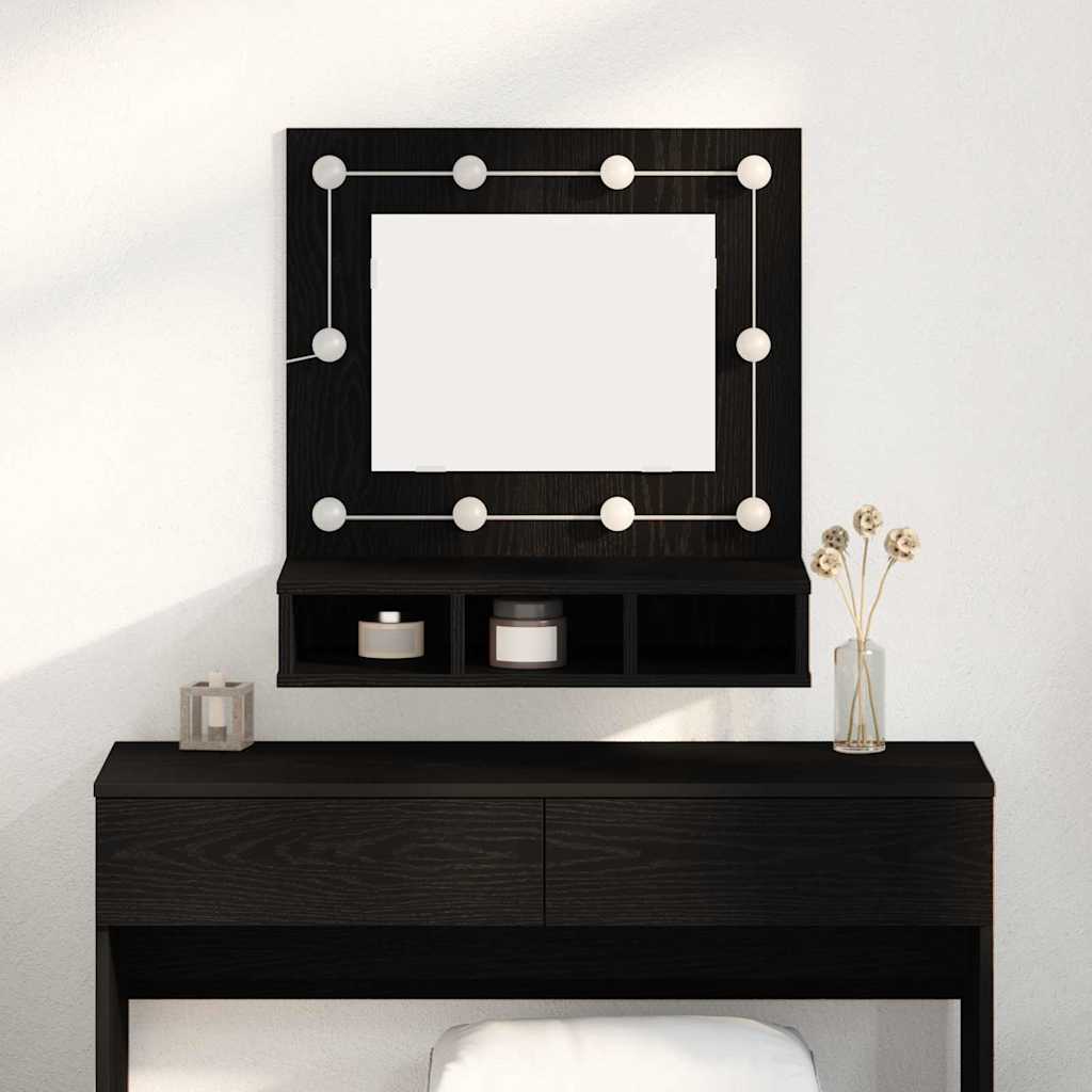 Zrcadlová Skříň Černý Dub 60 X 31,5 X 62 Cm Kompozitní Dřevo