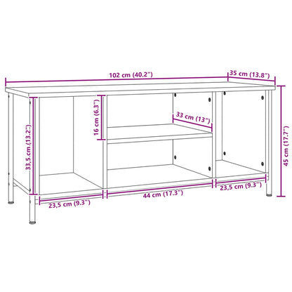 Televizní Skříň 102 X 35 X 45 Cm Černý Dub Kompozitní Dřevo