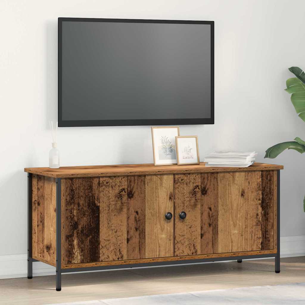 Televizní Skříň 100 X 35 X 45 Cm Staré Dřevo Kompozitní Dřevo