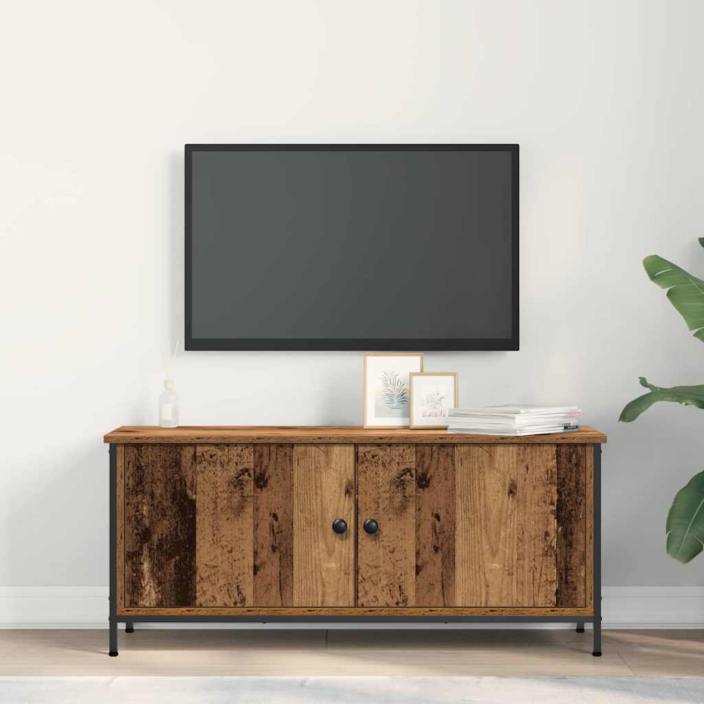 Televizní Skříň 100 X 35 X 45 Cm Staré Dřevo Kompozitní Dřevo