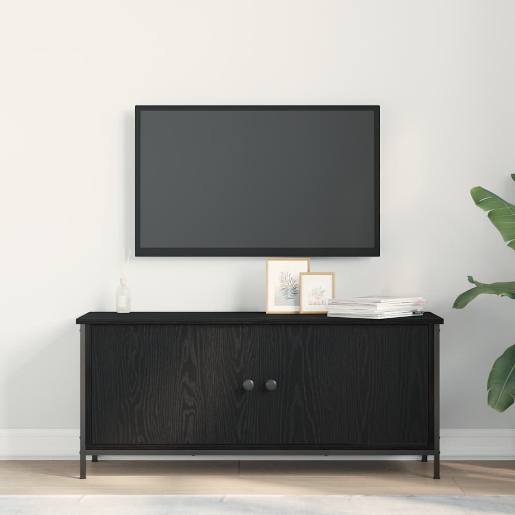 Televizní Skříň 100 X 35 X 45 Cm Černý Dub Kompozitní Dřevo