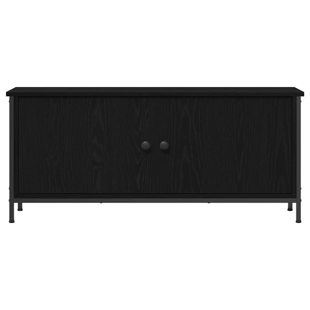 Televizní Skříň 100 X 35 X 45 Cm Černý Dub Kompozitní Dřevo
