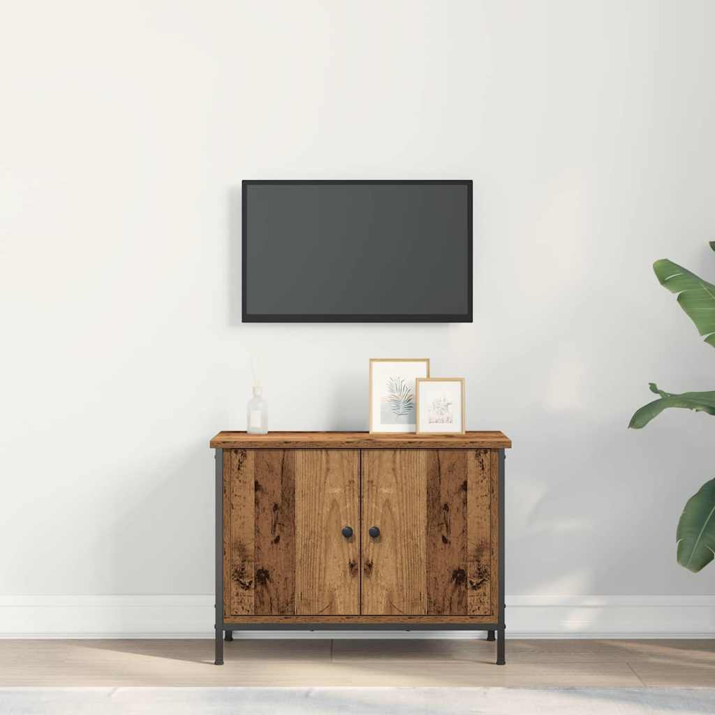 Televizní Skříň 60 X 35 X 45 Cm Staré Dřevo Kompozitní Dřevo
