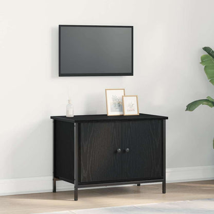 Televizní Skříň 60 X 35 X 45 Cm Černý Dub Kompozitní Dřevo