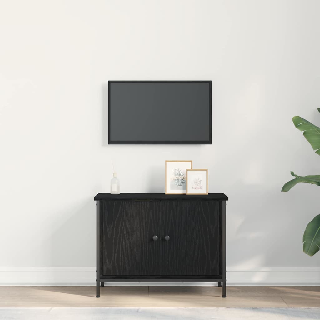 Televizní Skříň 60 X 35 X 45 Cm Černý Dub Kompozitní Dřevo
