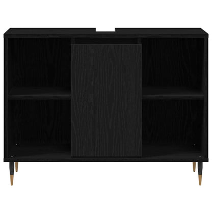 Koupelnová Skříň Černá 80 X 33 X 60 Cm Kompozitní Dřevo