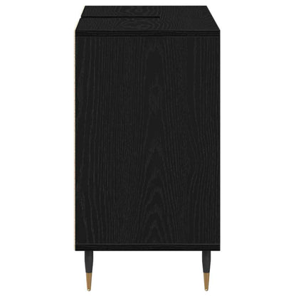 Koupelnová Skříň Černá 80 X 33 X 60 Cm Kompozitní Dřevo