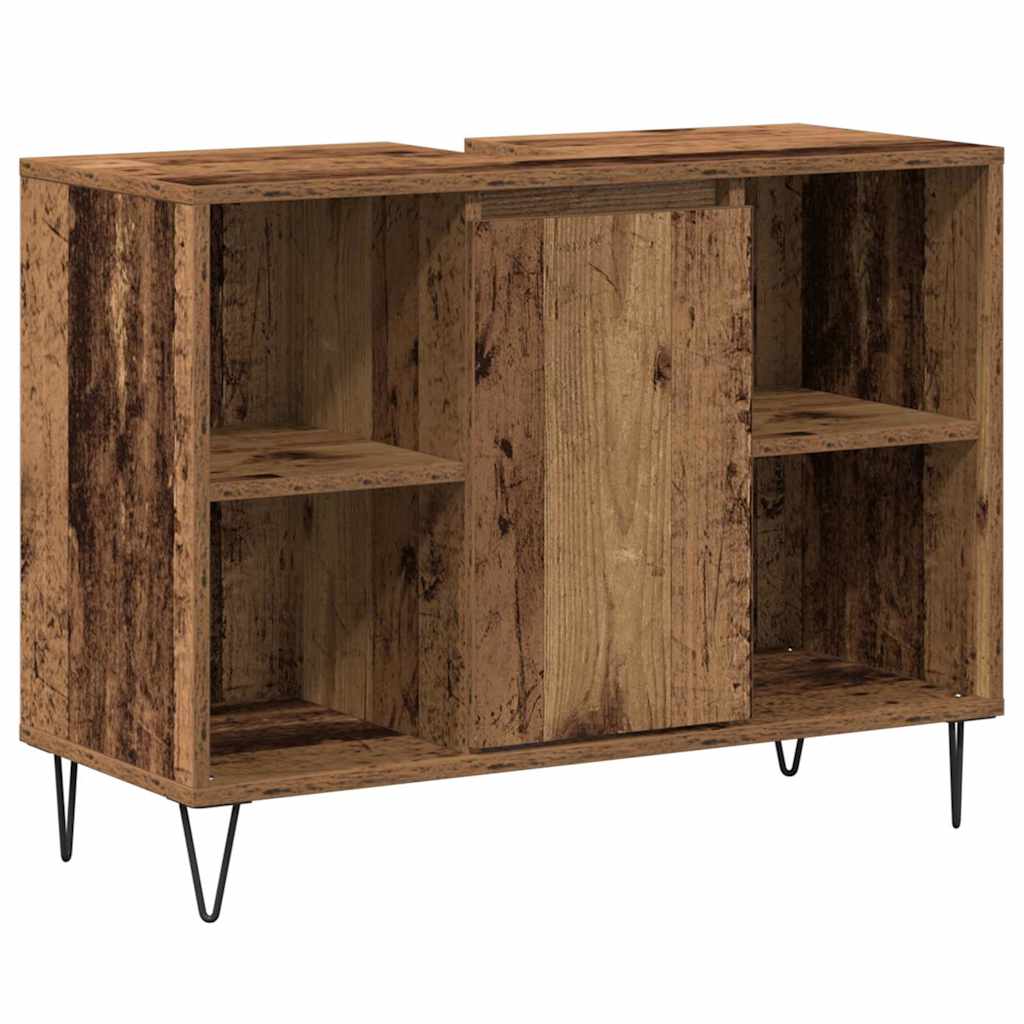 Koupelnová Skříň Staré Dřevo 80 X 33 X 60 Cm Kompozitní Dřevo