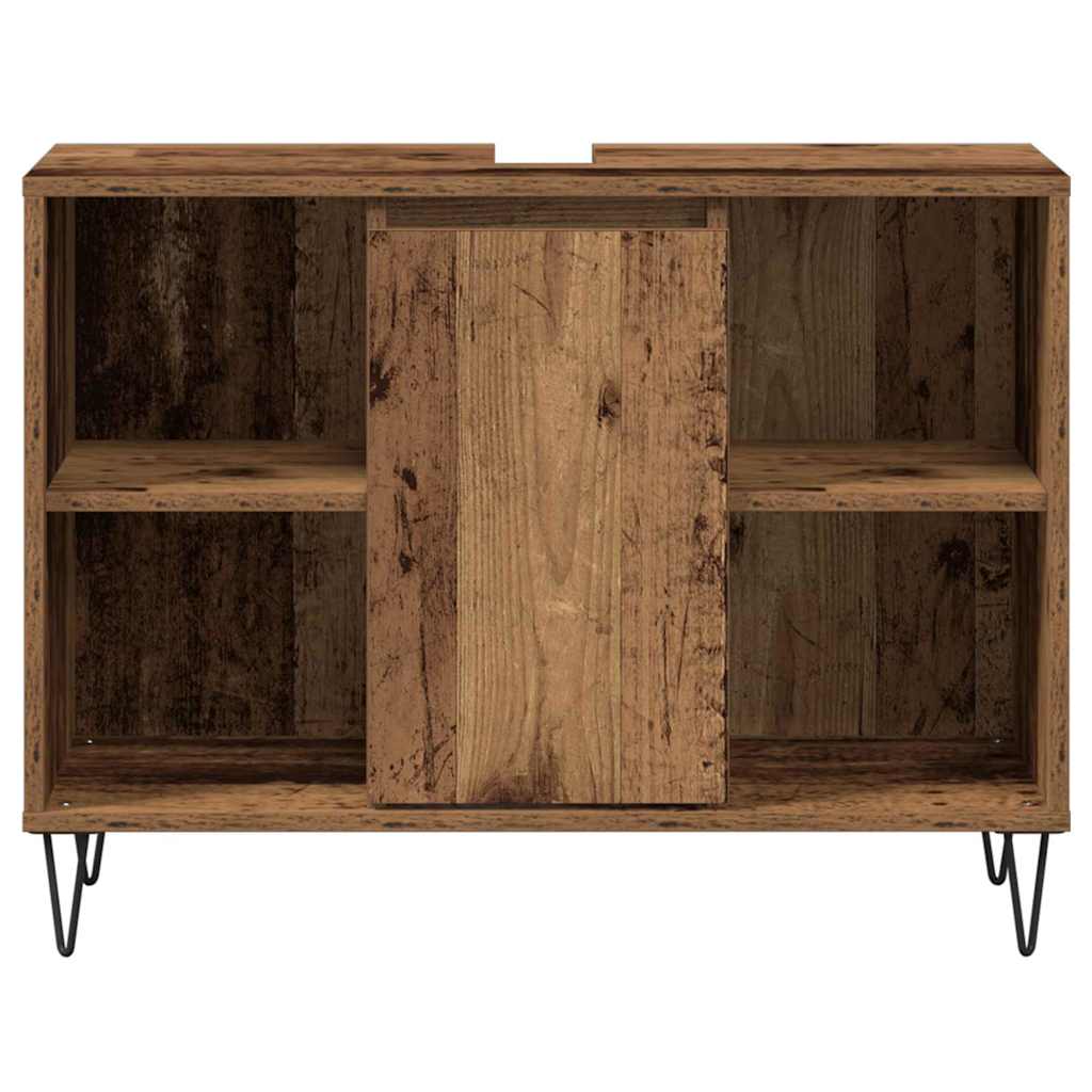 Koupelnová Skříň Staré Dřevo 80 X 33 X 60 Cm Kompozitní Dřevo