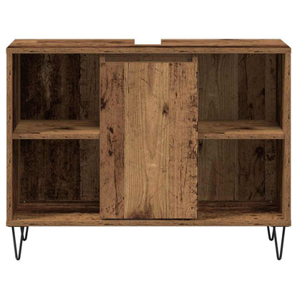 Koupelnová Skříň Staré Dřevo 80 X 33 X 60 Cm Kompozitní Dřevo