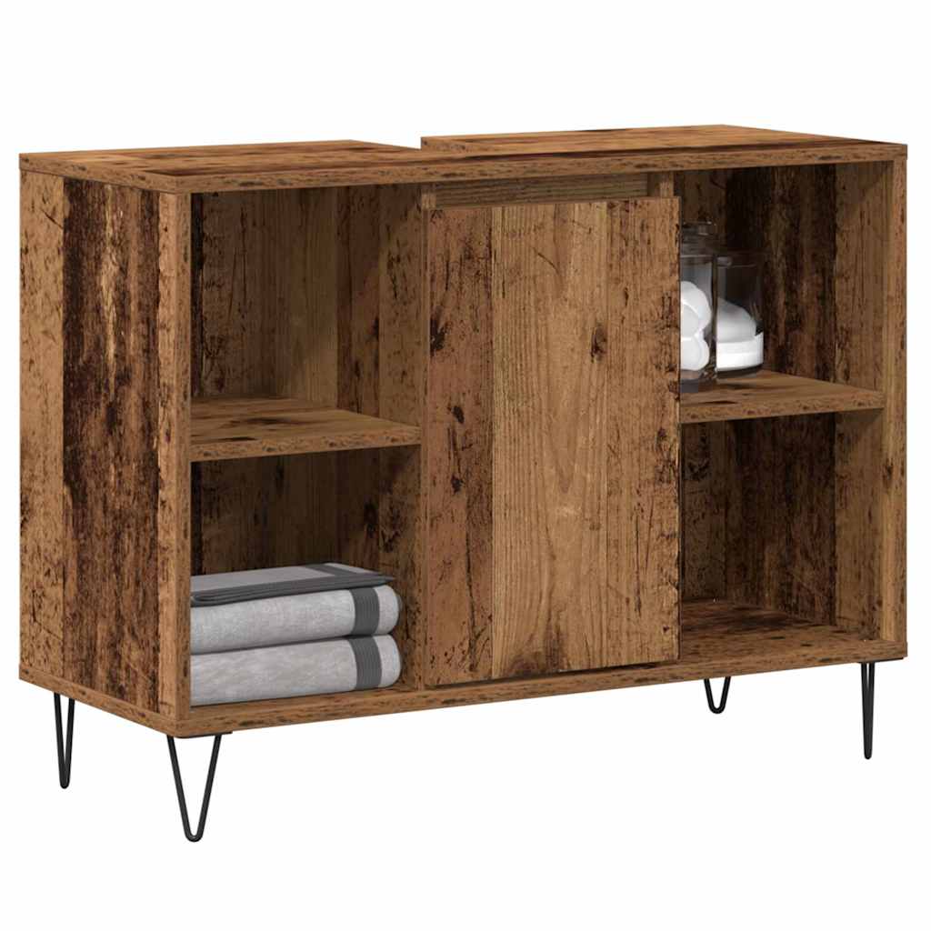 Koupelnová Skříň Staré Dřevo 80 X 33 X 60 Cm Kompozitní Dřevo