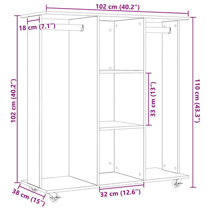 Skříň S Policí Černý Dub 102 X 38 X 110 Cm Kompozitní Dřevo