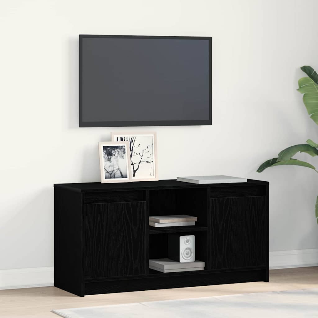 Tv Jednotky 100 X 34 X 50 Cm Černá Kompozitní Dřevo
