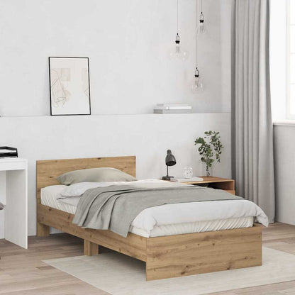 Rám Postele Artisanový Dub 203 X 104 X 70 Cm Kompozitní Dřevo