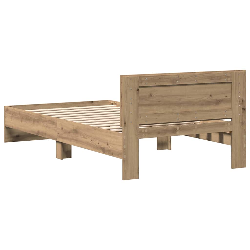 Rám Postele Artisanový Dub 203 X 104 X 70 Cm Kompozitní Dřevo