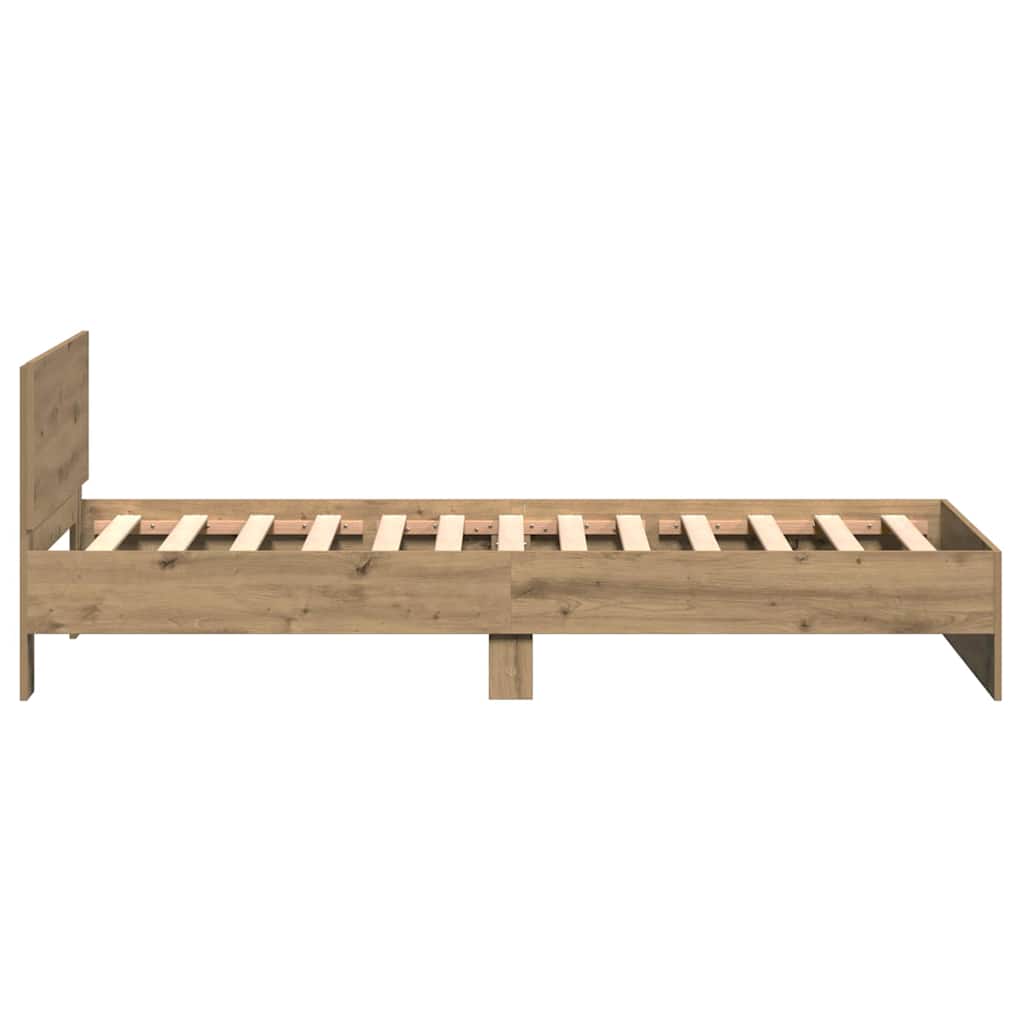 Rám Postele Artisanový Dub 203 X 104 X 70 Cm Kompozitní Dřevo