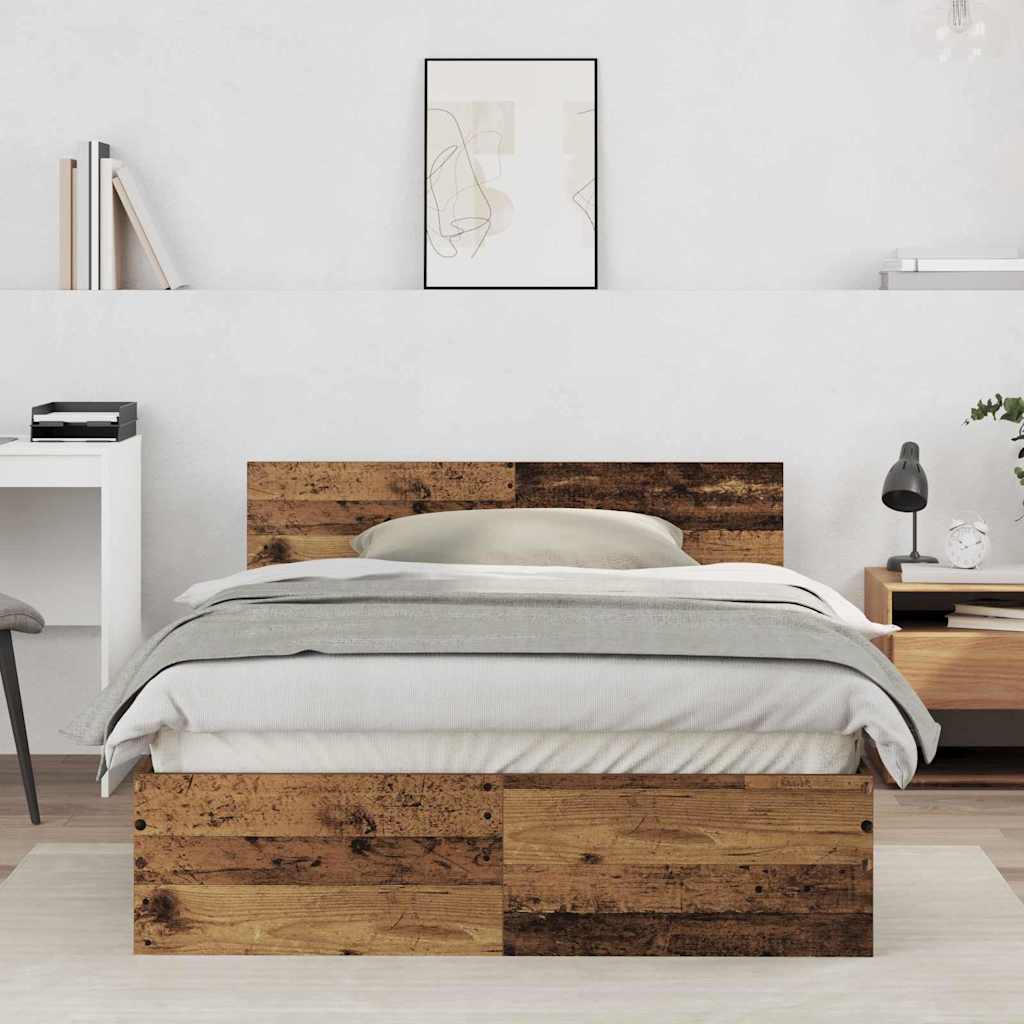Rám Postele Staré Dřevo 193 X 125 X 70 Cm Kompozitní Dřevo