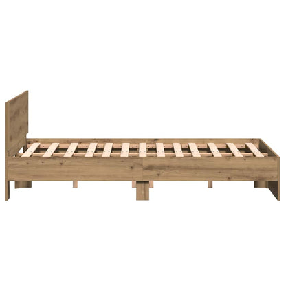 Rám Postele Artisanový Dub 193 X 125 X 70 Cm Kompozitní Dřevo