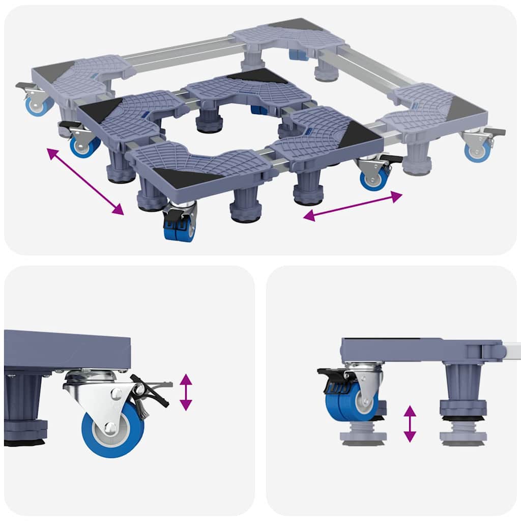 Podstavec Pod Pračku Šedá 67 X 67 X 12 Cm Nerezová Ocel